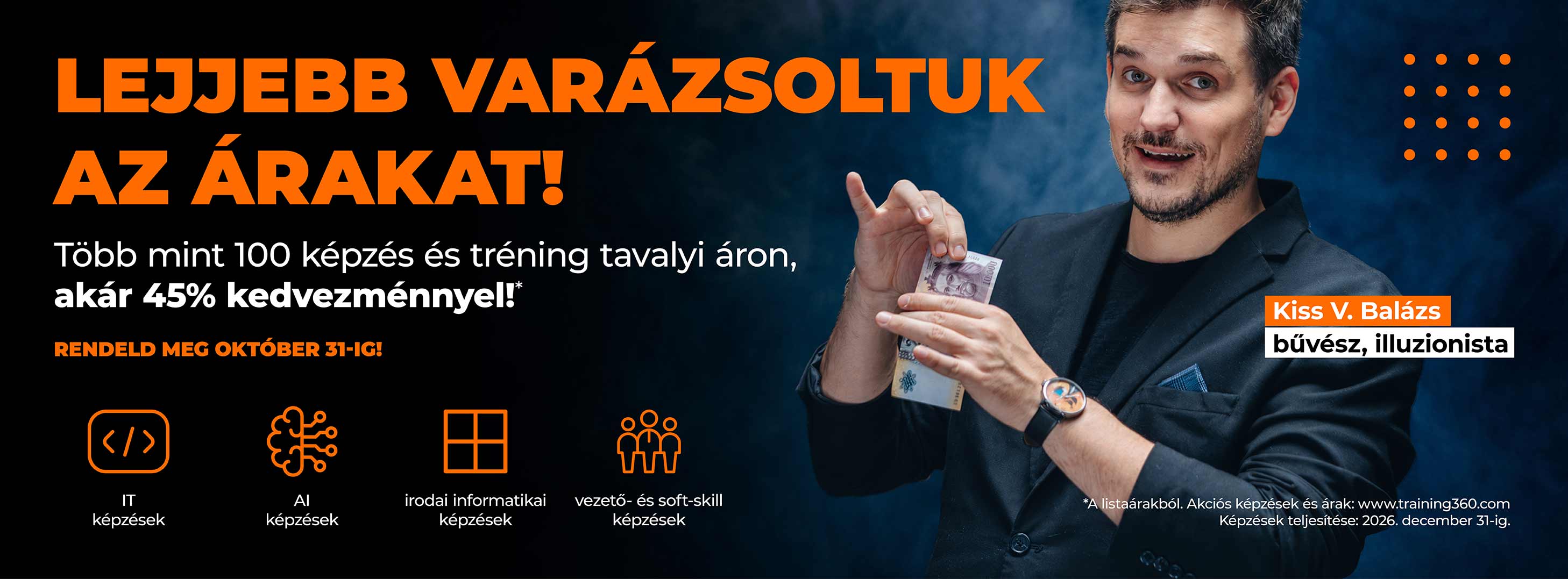 Őszi képzési akció a Training360-nál: több mint 100 képzés akár 45% kedvezménnyel